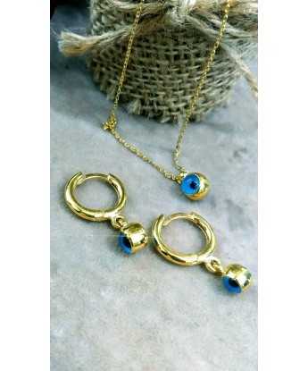 NAZAR BONCUKLU KÜPE KOLYE SET